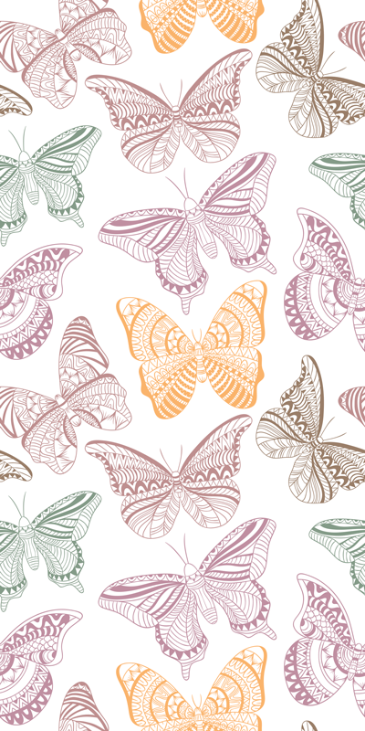 Alfombra vinílica animales mariposas decorativas - TenVinilo