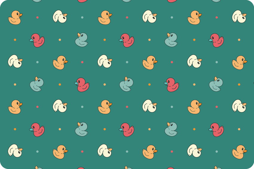 Alfombra vinílica animales patitos de goma multicolor - TenVinilo