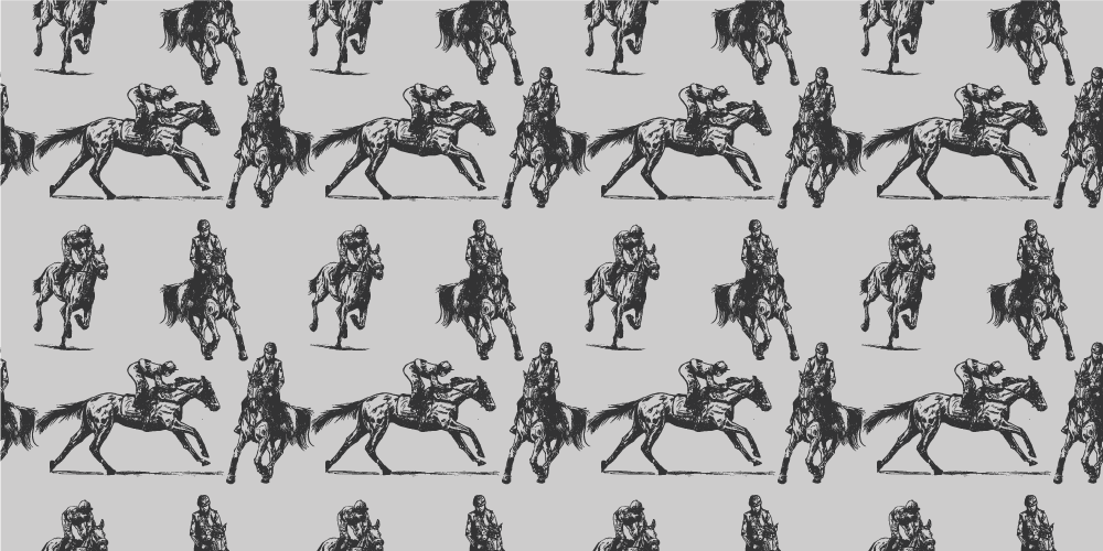 Alfombra vinílica animales caballos grises del oeste - TenVinilo