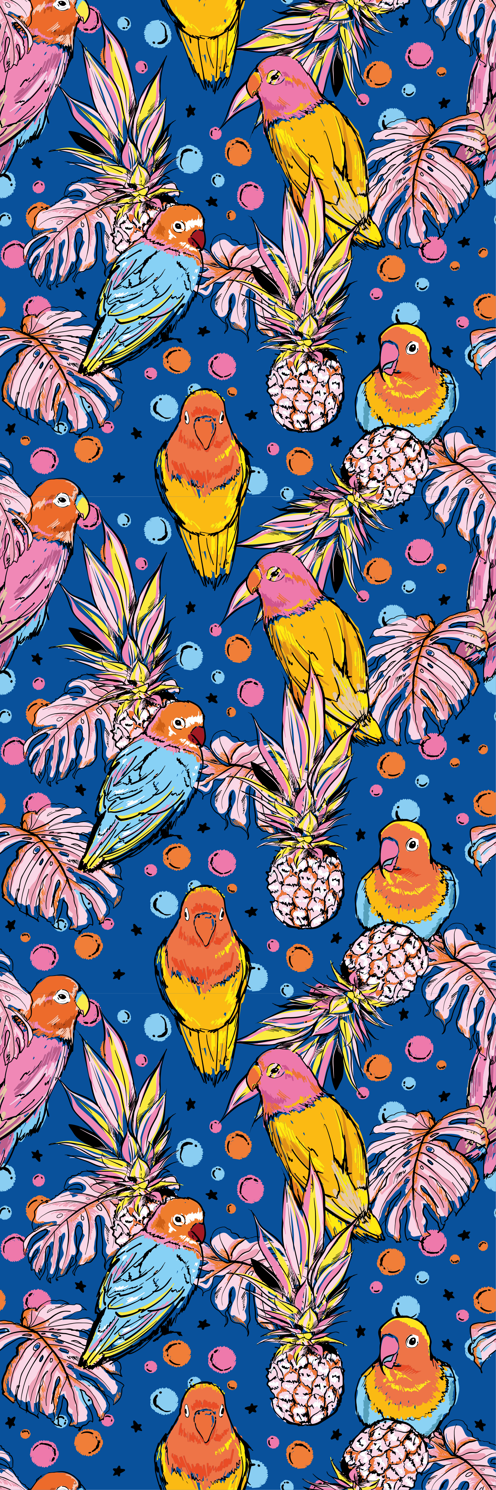 Alfombra vinílica animales plumaje colorido - TenVinilo