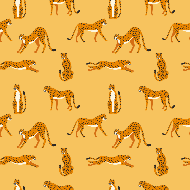 Alfombra vinílica animales leopardo amarillo - TenVinilo