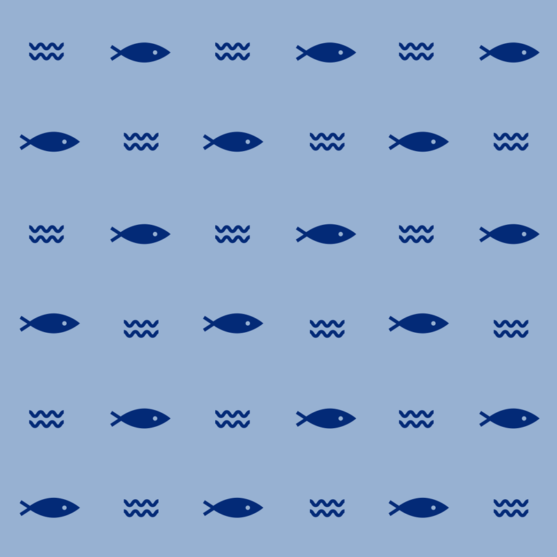 Alfombra vinílica animales diseño de peces minimalista - TenVinilo