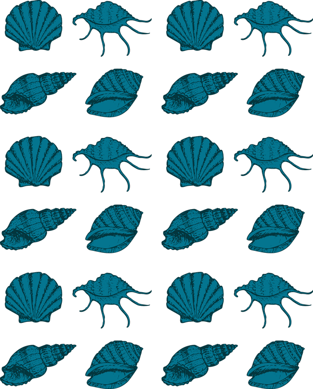 Alfombra vinílica animales con conchas marinas - TenVinilo