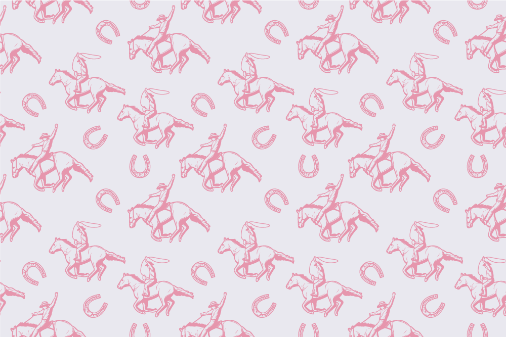 Alfombra vinílica animales diseño de caballos rosa - TenVinilo