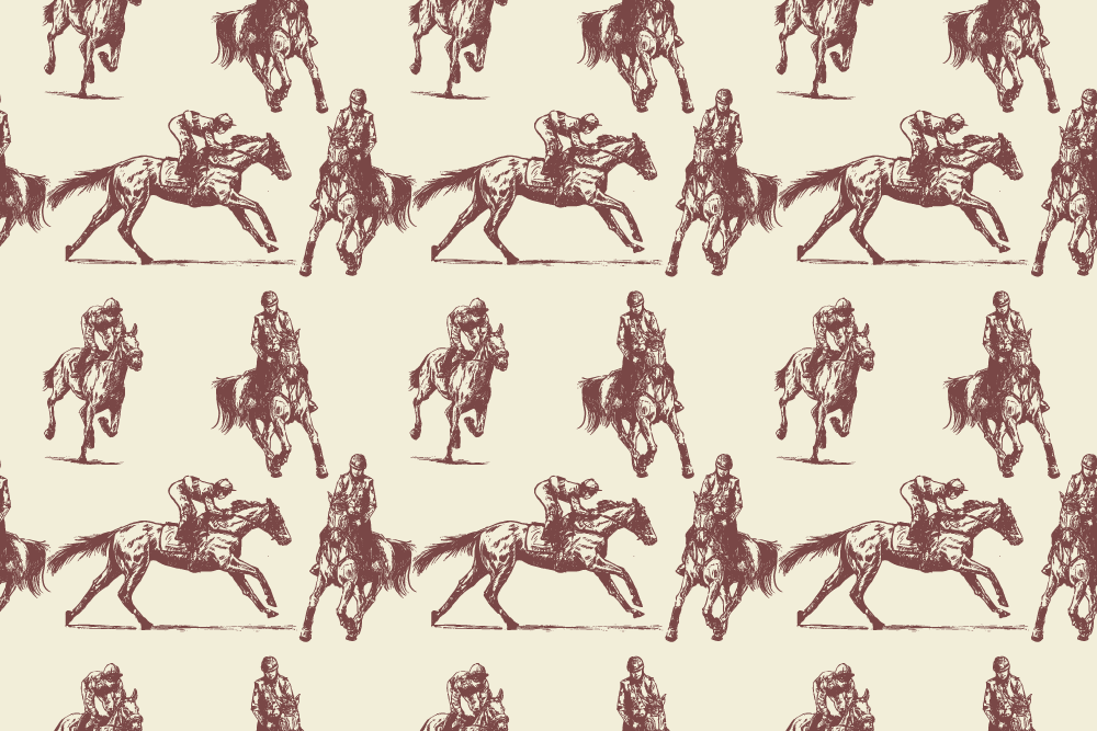Alfombra vinílica animales patrón caballos beige y marrón - TenVinilo
