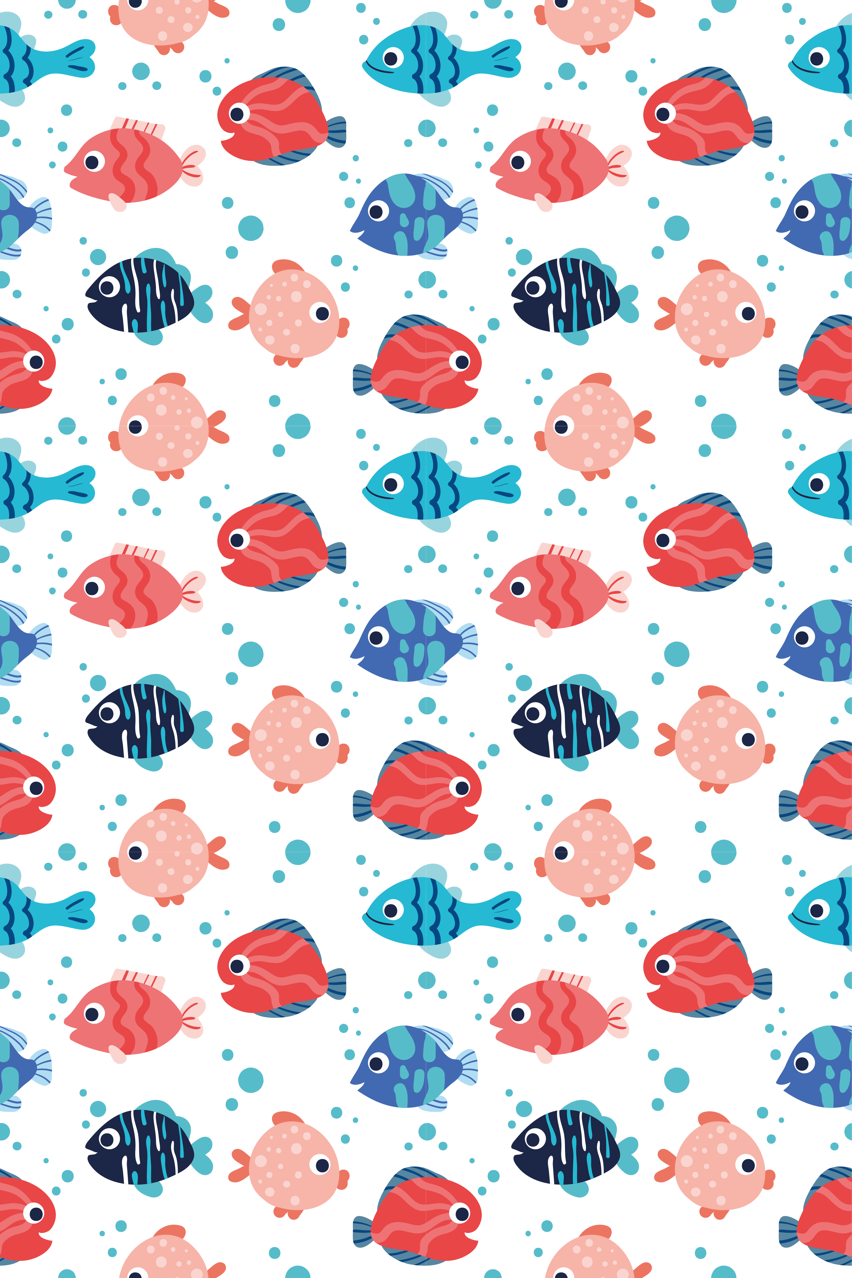 Alfombra vinílica animales peces rosas y azules - TenVinilo