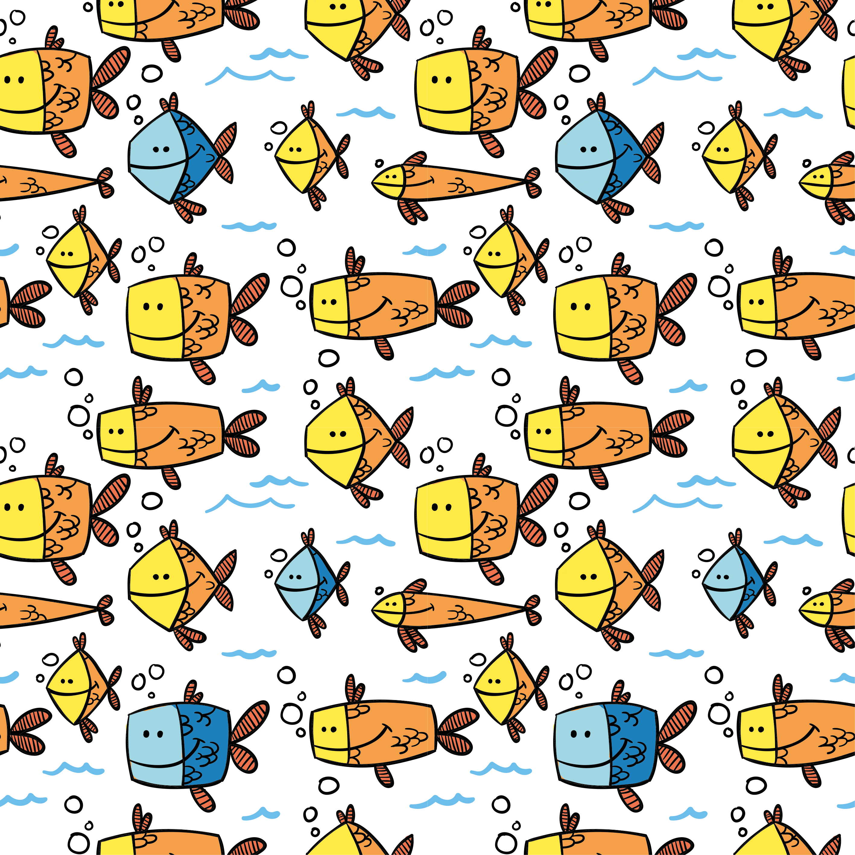 Alfombra vinílica animales estilo peces multicolores - TenVinilo