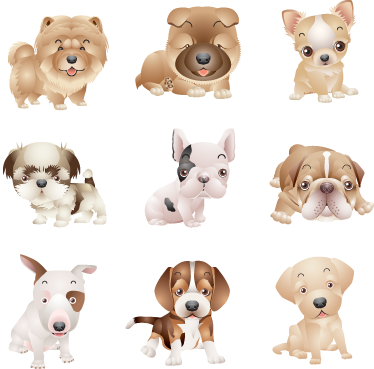 Alfombra vinílica animales cachorros adorables - TenVinilo