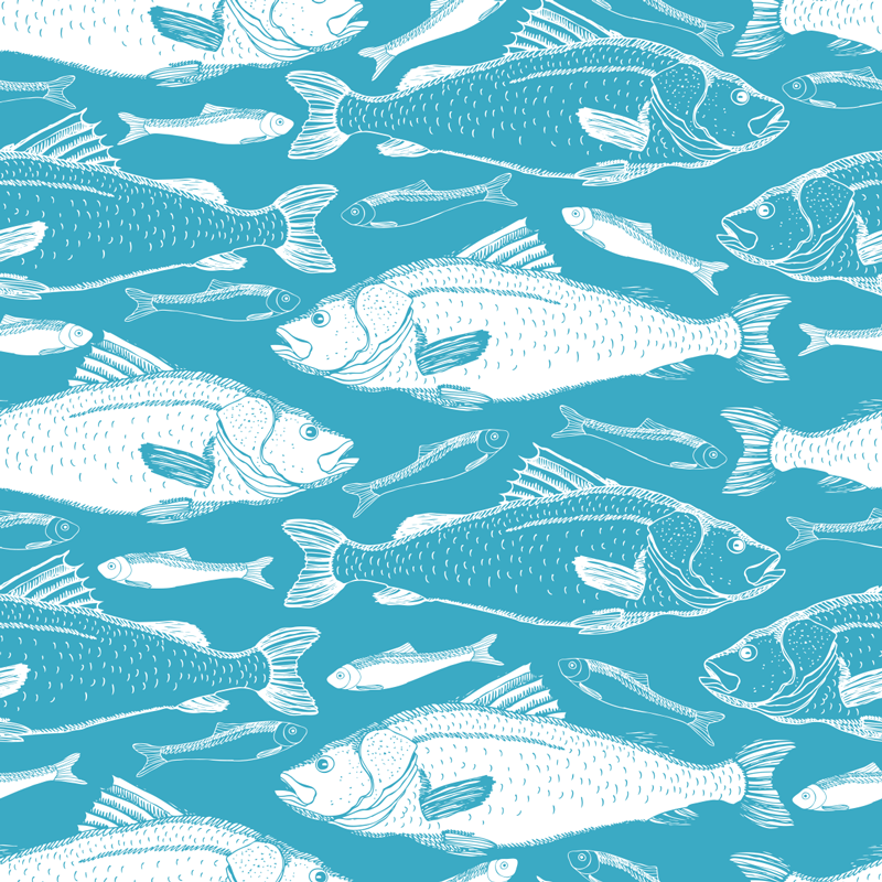 Alfombra vinílica animales diseño de peces acuáticos - TenVinilo