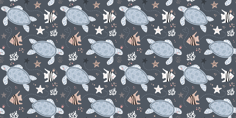 Alfombra vinílica animales motivo de tortuga juguetona - TenVinilo