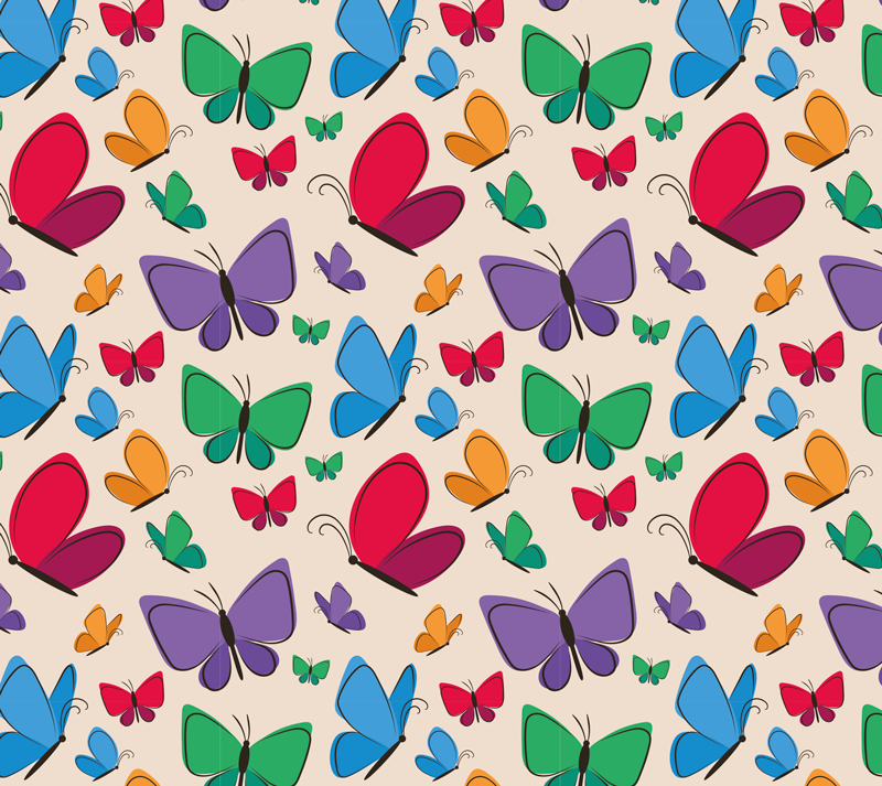 Alfombra vinílica animales elementos de mariposa viva - TenVinilo