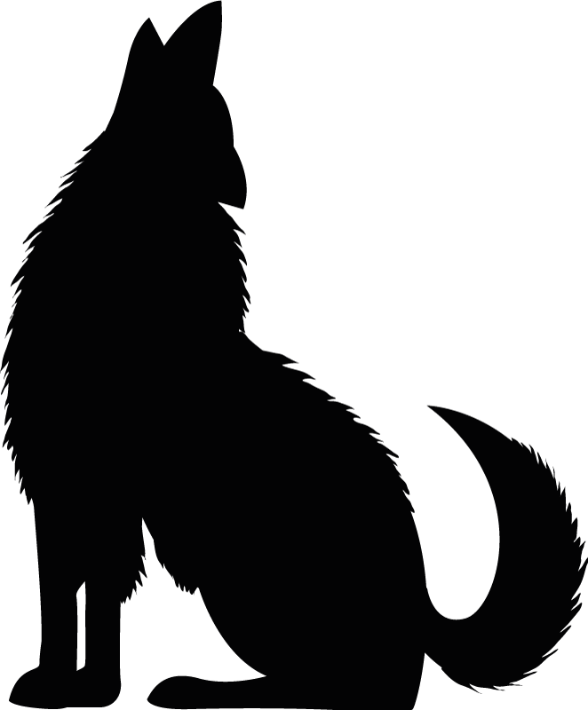 Alfombra vinílica animales silueta de perro sentado - TenVinilo