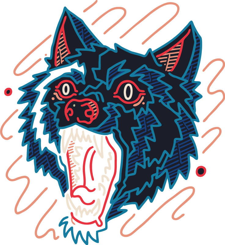 Alfombra vinílica animales lobo aullador - TenVinilo