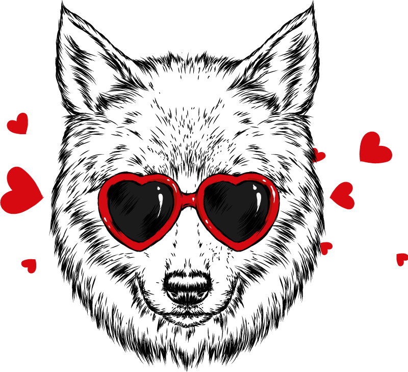 Alfombra vinílica animales lobo juguetón - TenVinilo