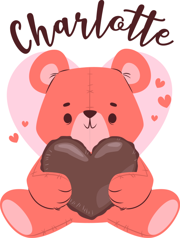 Alfombra vinílica animales oso tierno con corazón - TenVinilo