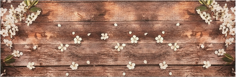 Alfombra de vinilo para cocina floral madera dispersa - TenVinilo