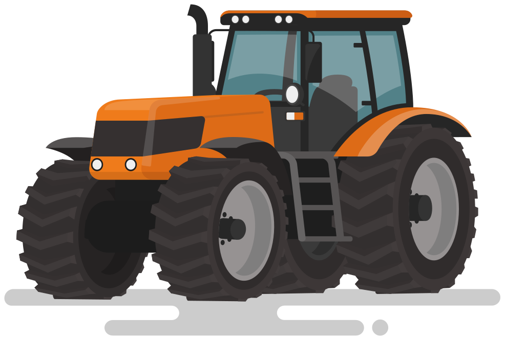 Alfombra vinílica animales tractor con neumáticos grandes - TenVinilo