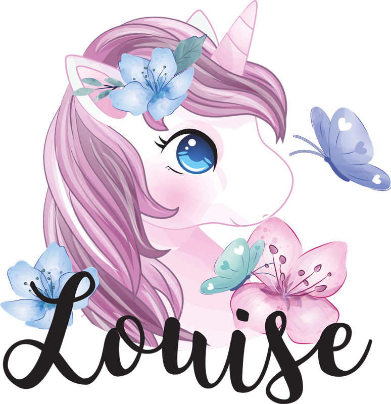 Alfombra vinílica animales unicornio con mariposa - TenVinilo