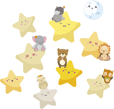 Alfombra vinílica animales estrellas para la habitación - TenVinilo