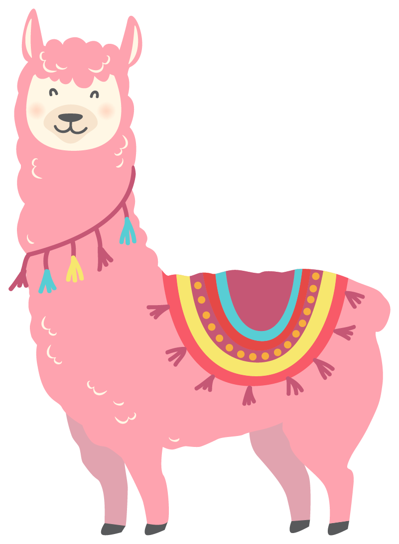 Alfombra vinílica animales llama rosa - TenVinilo