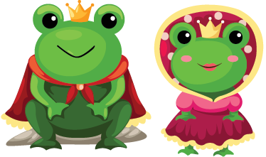 Alfombra vinílica animales ranas rey y reina - TenVinilo