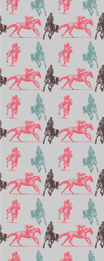 Alfombra vinílica animales caballo sobre fondo gris - TenVinilo