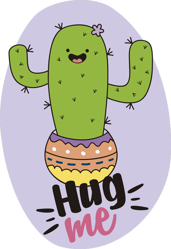 Alfombra vinílica animales cactus abrazando la alegría - TenVinilo