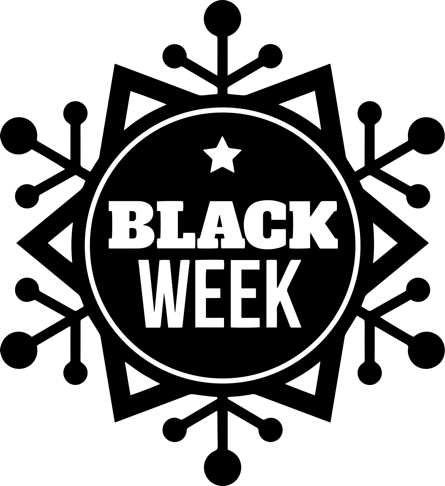 Alfombra vinílica black friday copo de nieve semana - TenVinilo