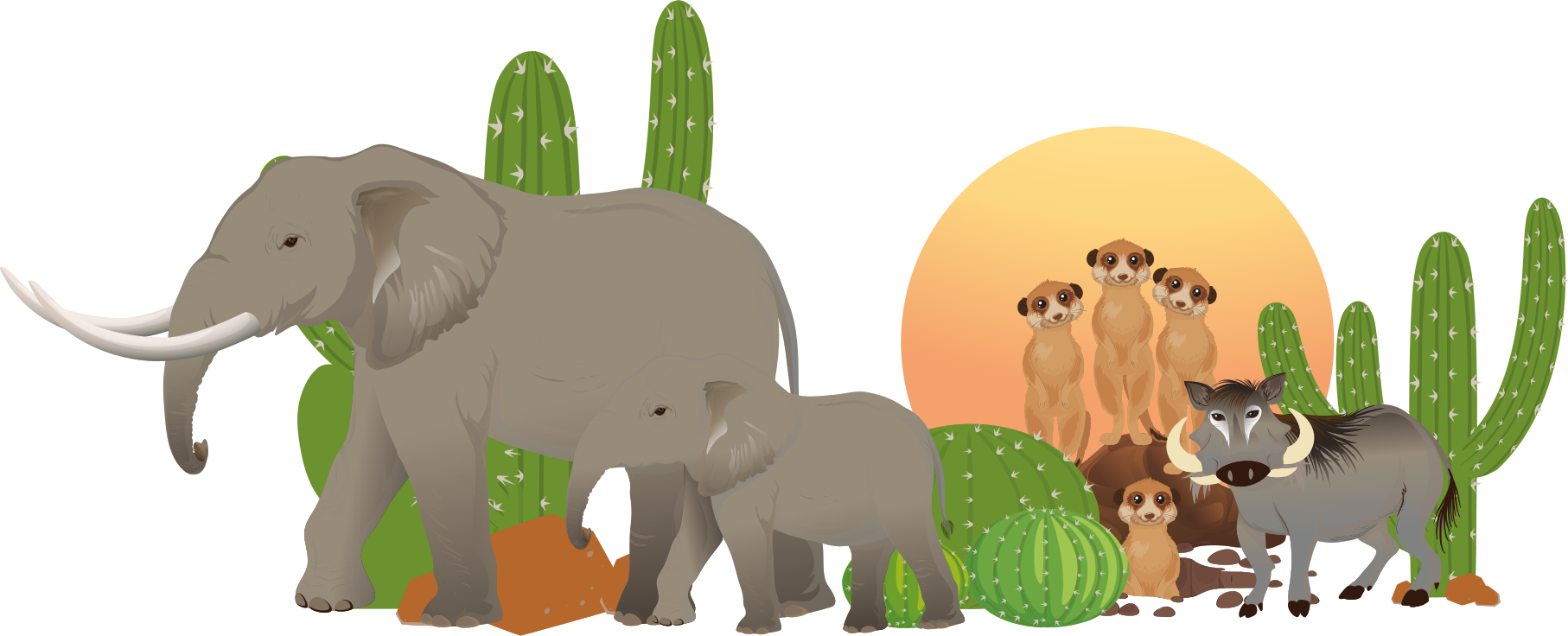 Alfombra vinílica animales escena de safari - TenVinilo