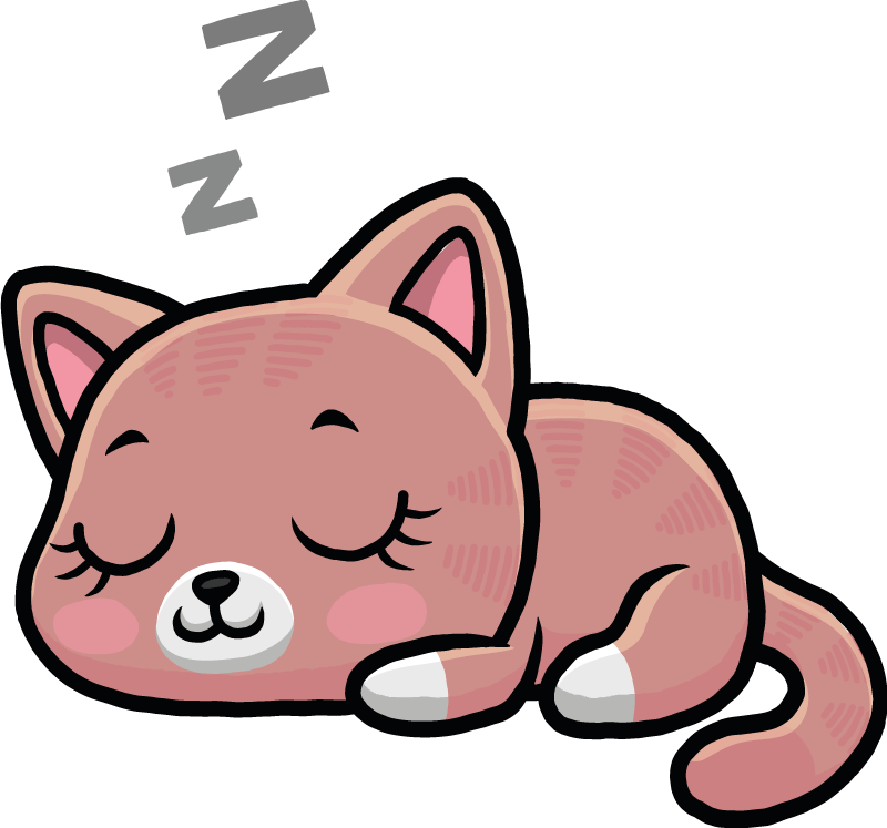 Alfombra vinílica animales ilustración de gato durmiendo - TenVinilo