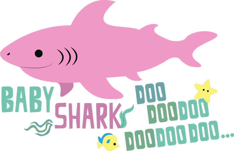Alfombra vinílica animales canción baby shark - TenVinilo