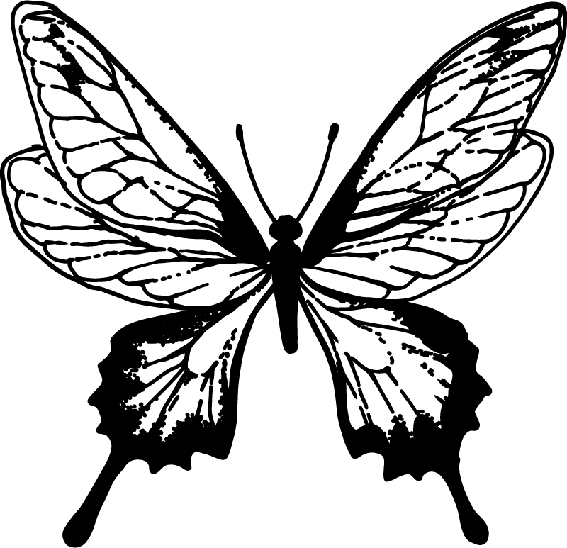 Alfombra vinílica animales contorno de mariposa elegante - TenVinilo