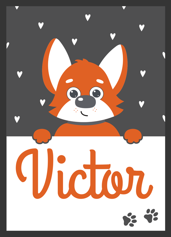 Alfombra vinílica animales cartel de perro personalizado - TenVinilo