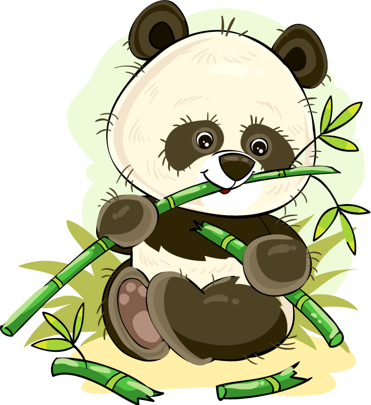 Alfombra vinílica animales emblema de panda lindo - TenVinilo