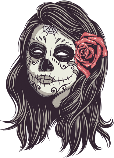 Alfombra vinílica halloween chica de día de muertos - TenVinilo