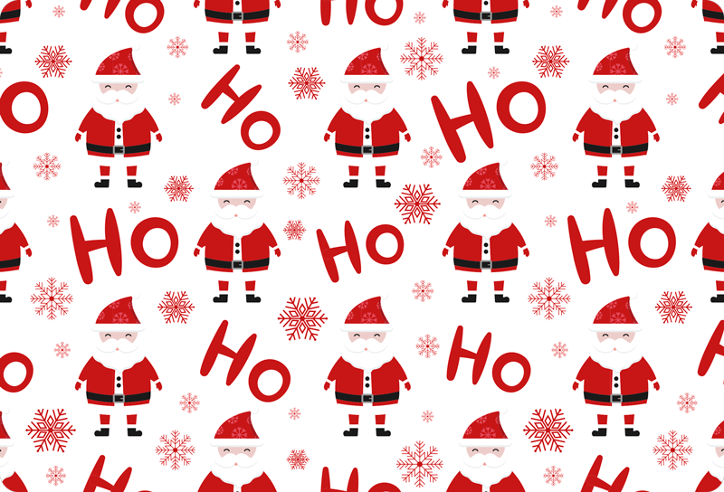 Alfombra vinílica navidad patrón santa claus y hohoho - TenVinilo