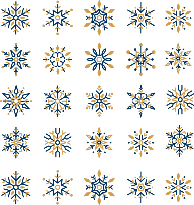 Alfombra vinílica navidad 25 copos de nieve únicos - TenVinilo
