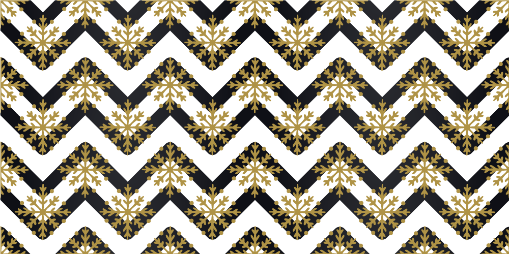 Alfombra vinílica navidad copos dorados en zigzag - TenVinilo