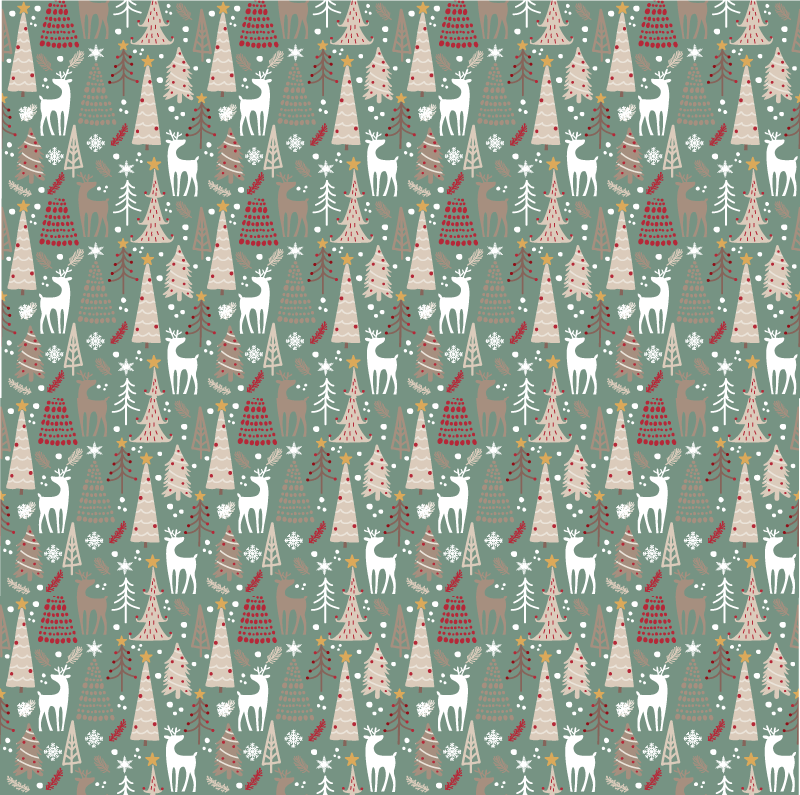 Alfombra vinílica navidad patrón bosque navideño - TenVinilo