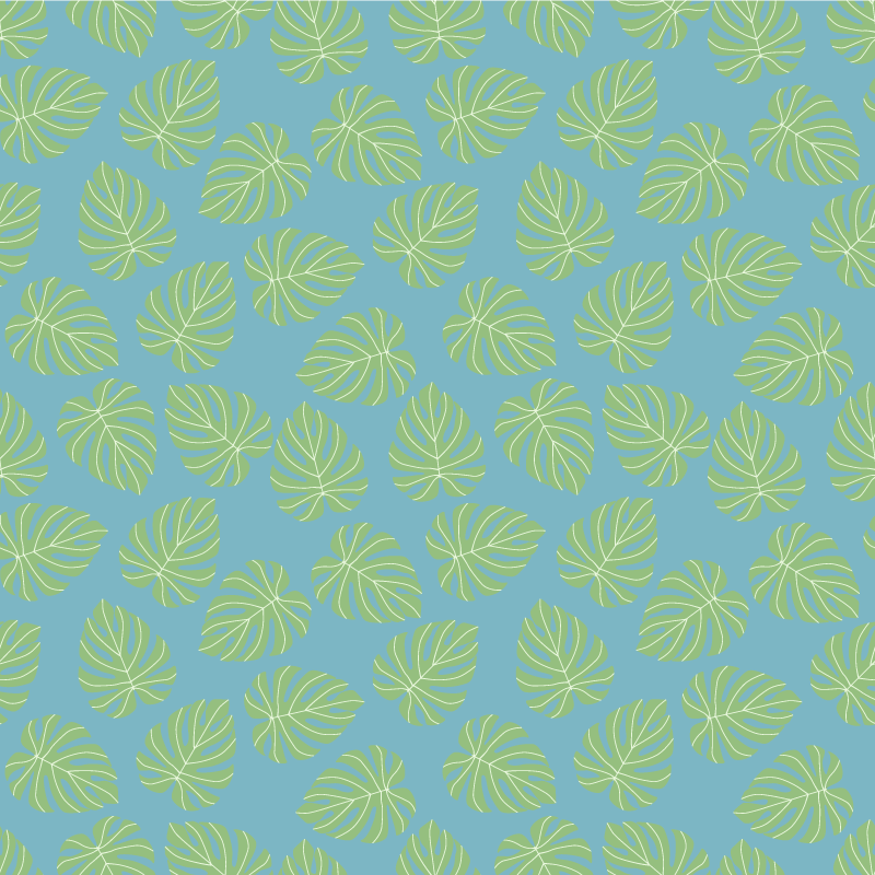 Alfombra vinílica flores diseño hojas verdes verano - TenVinilo