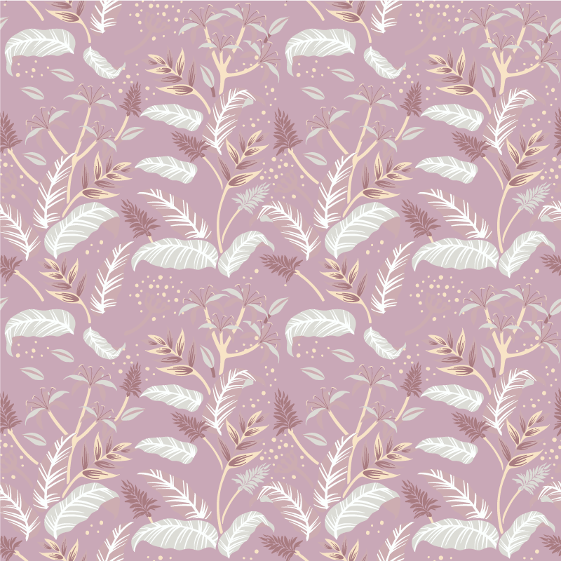 Alfombra vinílica flores diseño tropical rosa vintage - TenVinilo