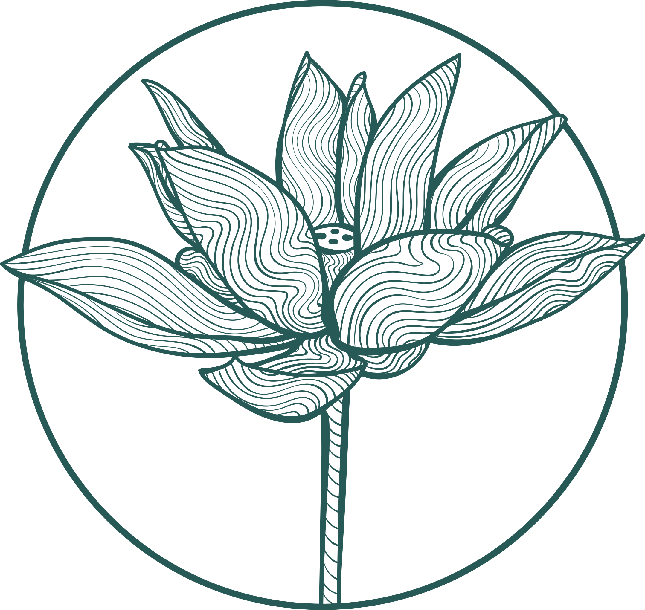 Alfombra vinílica flores ilustración flor de loto - TenVinilo