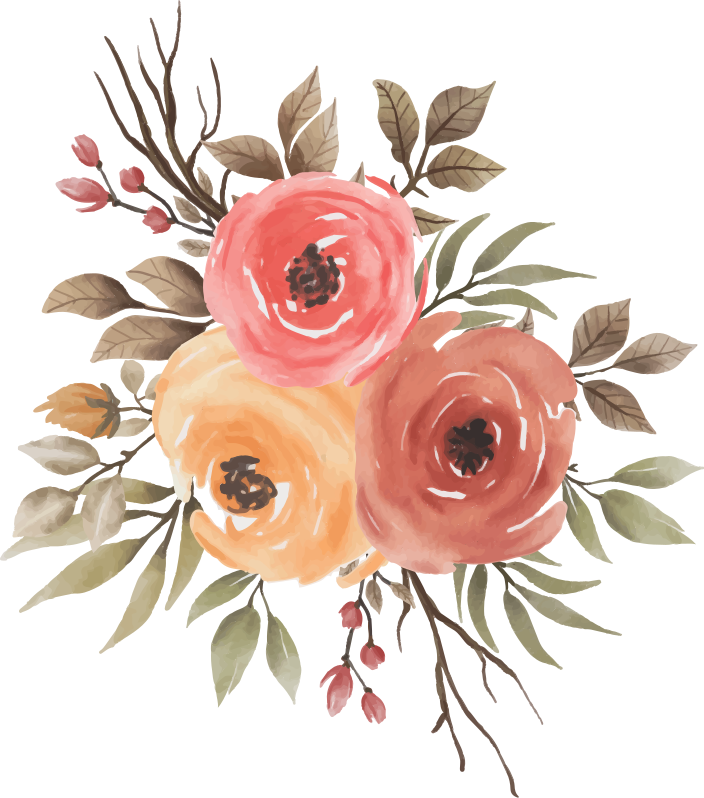 Alfombra vinílica flores dibujo de rosas secas - TenVinilo