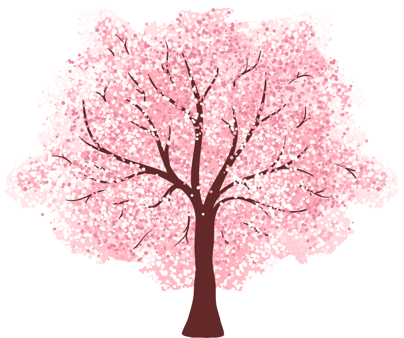 Alfombra vinílica flores árbol cerezas en flor - TenVinilo