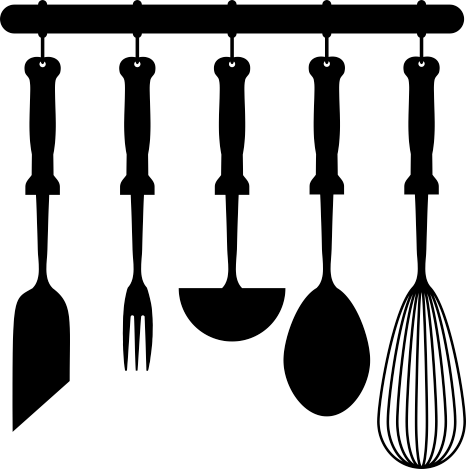 Alfombra de vinilo para cocina utensilios colgantes - TenVinilo