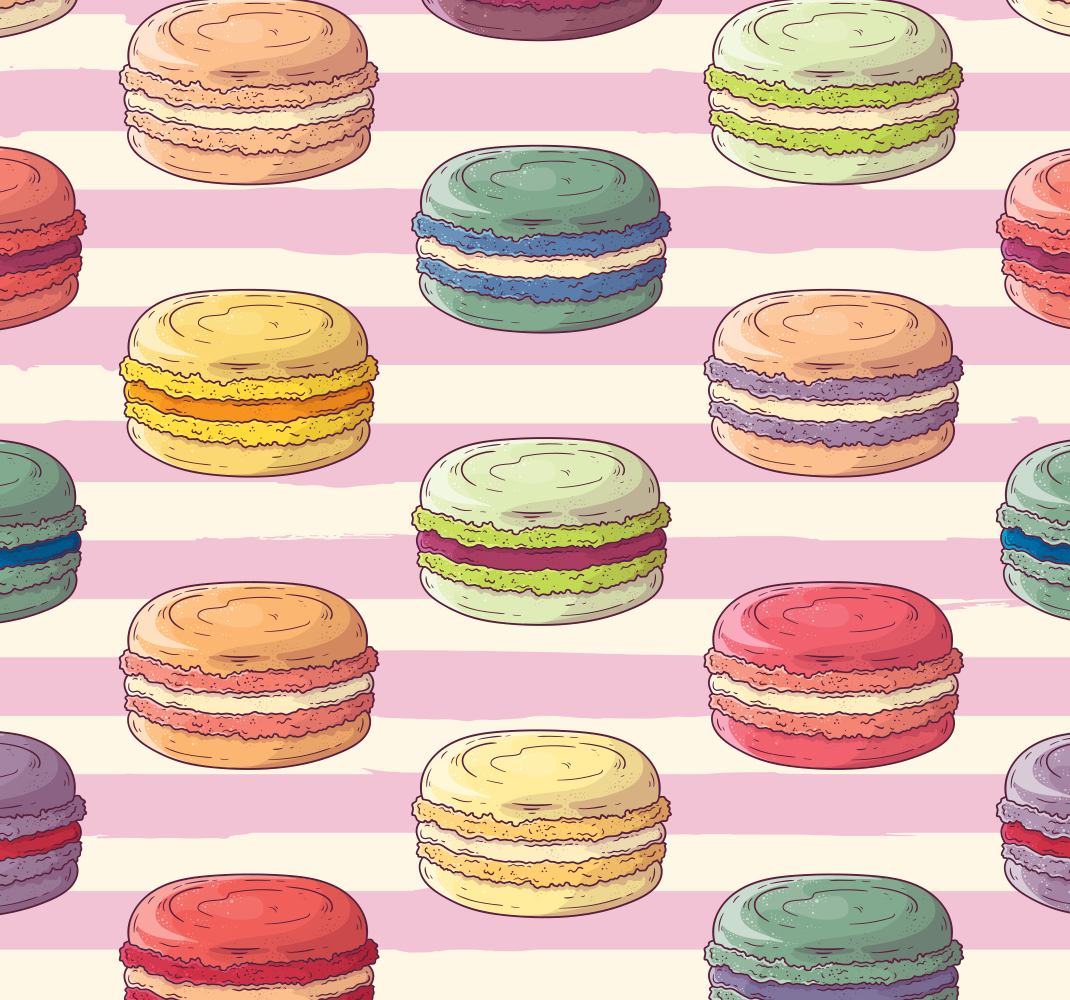 Alfombra de vinilo para cocina macarons retro - TenVinilo