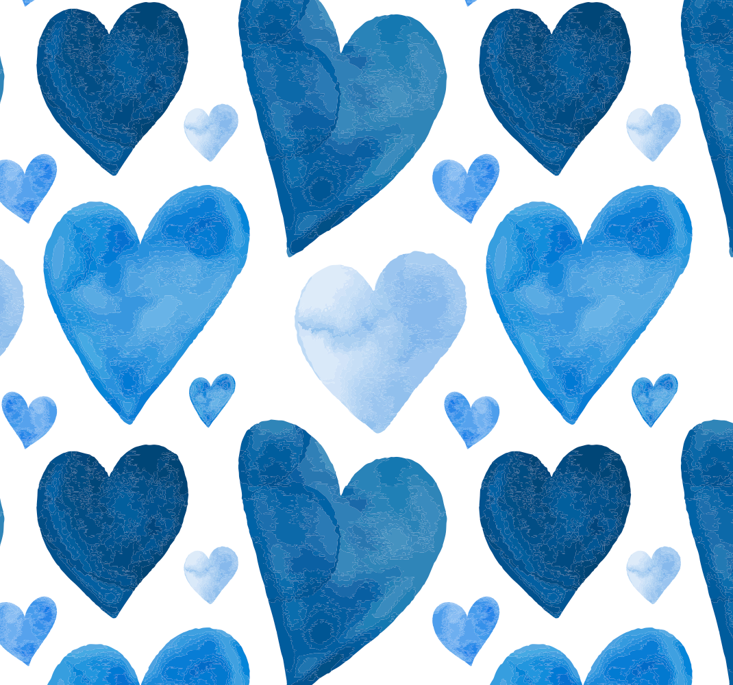 Alfombra de vinilo para cocina corazones dulces azules - TenVinilo