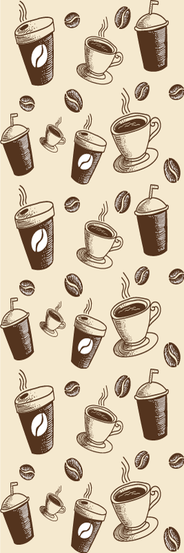 Alfombra de vinilo para cocina con tazas de café - TenVinilo