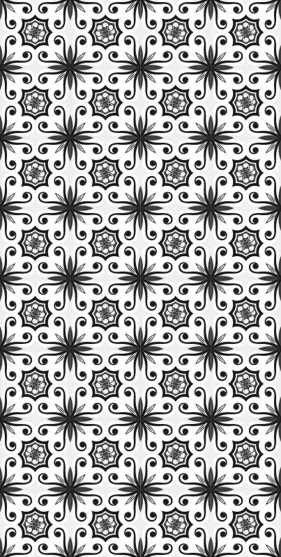 Alfombra de vinilo para cocina azulejo negro vintage - TenVinilo