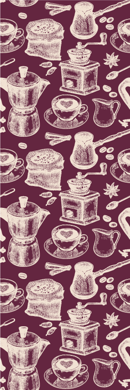 Alfombra de vinilo para cocina diseño de café - TenVinilo